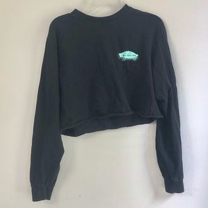 Vans Black Cropped Long Sleeve T-Shirt